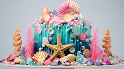 Mermaid theme candyland cake
