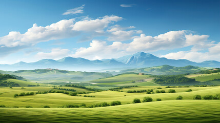 landscape with mountains with clear sky.Generative Ai