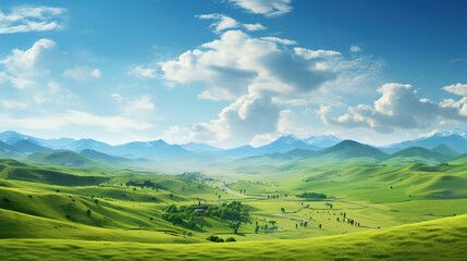 Obraz premium landscape with mountains with clear sky.Generative Ai