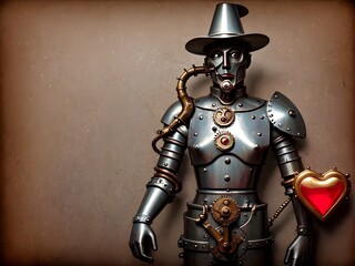 Steampunk Tin Man, Generative AI Illustration
