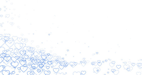 Fototapeta na wymiar Beautiful light blue Confetti Hearts background. Invitation or presentation slideTemplate Background Design, Greeting Card, Poster. Valentine Day. Stock vector illustration isolated on white