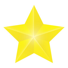 Golden star isolated on white background. Design, symbol, vector icon.