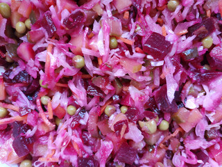 Fototapeta premium Vinaigrette salad close up background