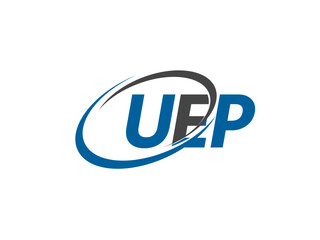 UEP letter creative modern elegant swoosh logo design