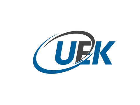 UEK letter creative modern elegant swoosh logo design