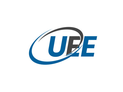 UEE letter creative modern elegant swoosh logo design