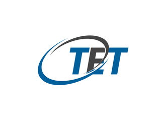 TET letter creative modern elegant swoosh logo design