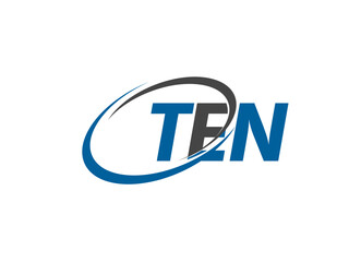 TEN letter creative modern elegant swoosh logo design