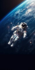 Astronaut floating in space 