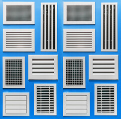 assortment of ventilation grilles for home and office