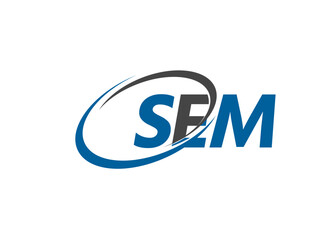 SEM letter creative modern elegant swoosh logo design
