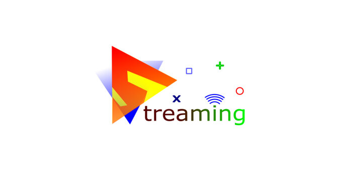 logo streaming colorful vector design