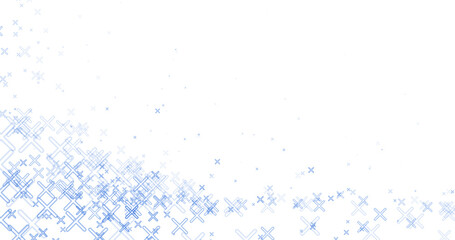 Abstract horizontal background with blue crosses pattern. Modern technology background. Stock vector illustration