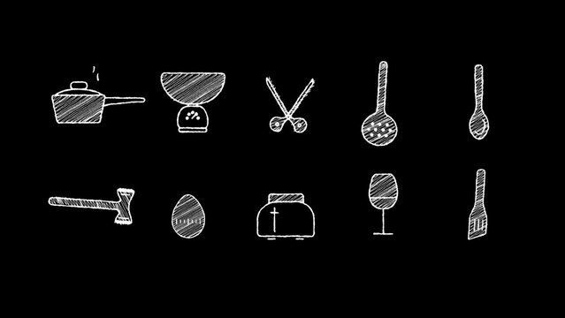 10 Cooking Animated Chalkboard Icons 5
