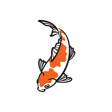 recommend clip art: Hand drawn koi fish vector. Koi carp line art illustration