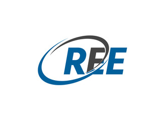 REE letter creative modern elegant swoosh logo design