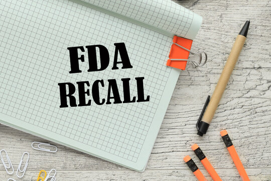 FDA concept. top view of a notebook. text on the corner of a notebook