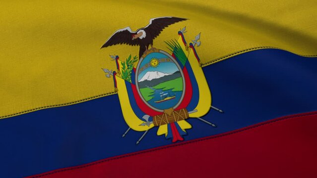 Ecuador Flag Loop Animation Background