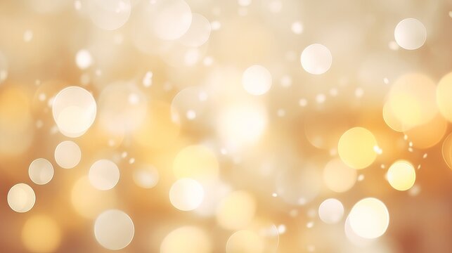 Abstract cream background with blurry festival lights and outdoor celebration bokeh - abstract background with bokeh