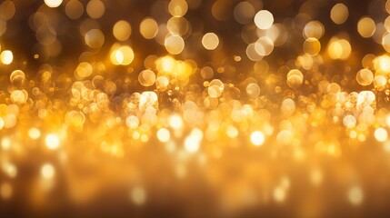 Enchanting defocused neon lights blur: abstract gold bokeh background