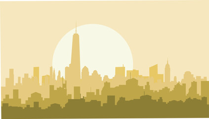 Morning New York skyline