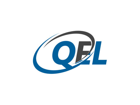 QEL letter creative modern elegant swoosh logo design
