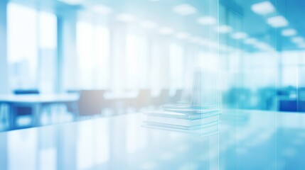 Dynamic blurred abstract office background with modern, spacious business room ambiance