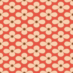  Japanese Round Flower Vector Seamless Pattern