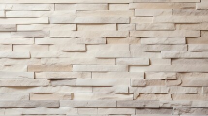 Texture of cream and white brick wall background – Interior design, pattern, stonework flooring