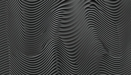 Black abstract background design. Modern wavy line pattern (guilloche curves) in monochrome colors. Premium stripe texture for banner, business backdrop. Dark horizontal vector template illustration
