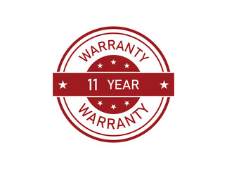 11 year warranty badges isolated on white background. 11 years Extended warranty.