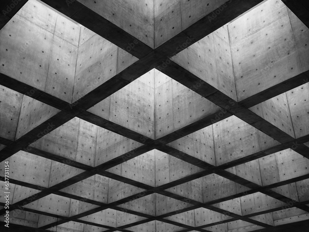 Poster Cement panel ceiling square block pattern Lighting Architecture details