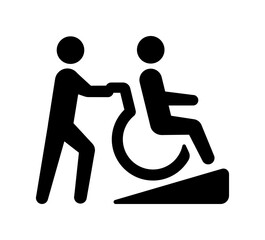 Wheelchair ramp ( barrier free ) vector icon illustration