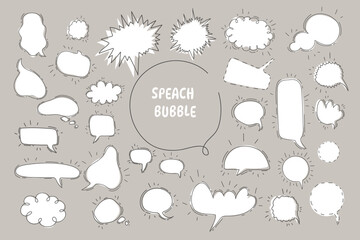 Fototapeta premium Big set of speach bubble on gray background. Vector