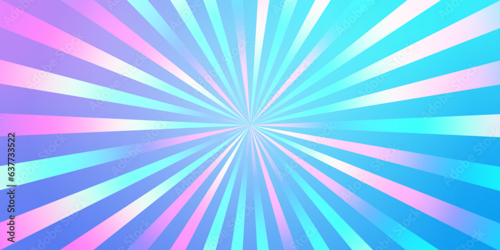 Poster Gradient colorful radial pattern background. Wide angle visual for banners or advertisements.