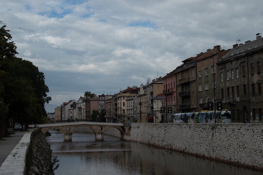 Bridge, River, and City in Bosnia and Herzegovina