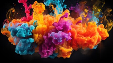 Burst of colors from mixing chemicals | generative AI