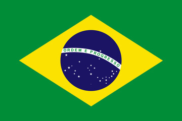 Fototapeta premium Brazil national flag. Vector design.