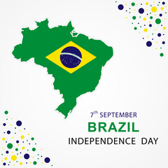 Brazil independence day social media template. Vector design.