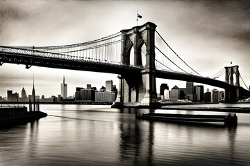 city bridge at sunset