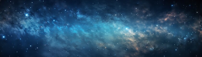 Naklejka premium Captivating panoramic view of the milky way galaxy: stars and cosmic dust in the vast universe