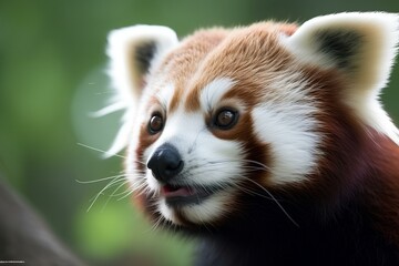 red panda in the bamboo made by midjourney