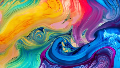 Fototapeta na wymiar Liquid colors paint Generative AI