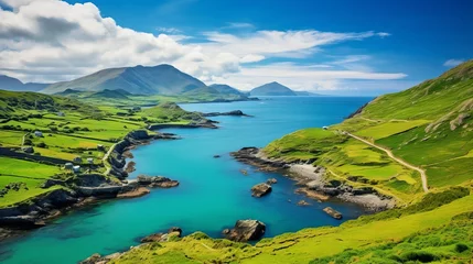 Tuinposter Captivating scenery of Ring of Kerry, Ireland: majestic landscapes, coastal beauty © Ameer