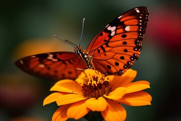 Naklejka premium butterfly on flower made by midjourney