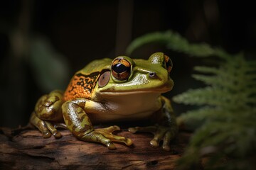 Obraz premium frog in the grass made by midjourney