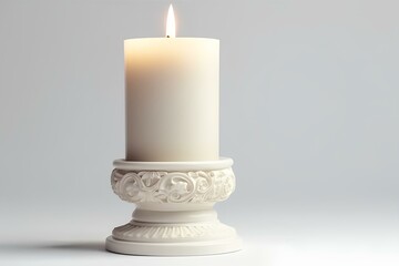 white candle in the dark made by midjourney