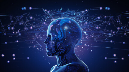 Obraz premium AI Evolution: Neural Connections and Futuristic Intelligence in Deep Space