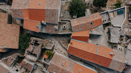Aerial photo of small town Lubenice on the island of Cres, Croatia - 637743337