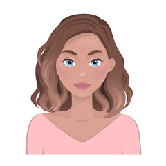 portraits of beautiful woman.  Vector flat illustration. Avatar for a social network. Vector character design. Vector fashion illustration isolated on background. Portrait of people